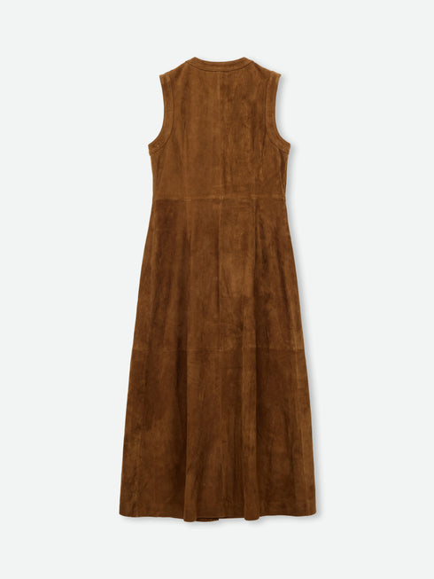 Robe Droite Boutonnée En Suède