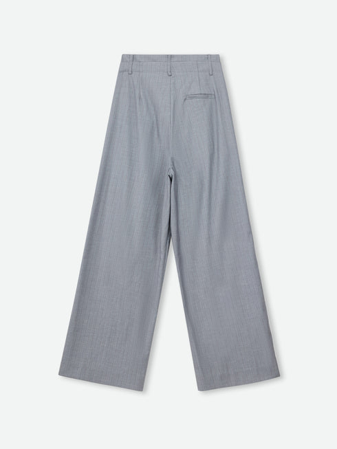 Pinstripe Wide-Leg Trouser