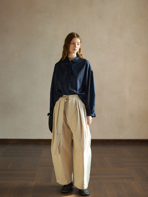 Lune Scarf-Collar Shirt