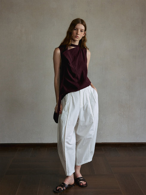 Zephyr Asymmetric Tie-Neck Top