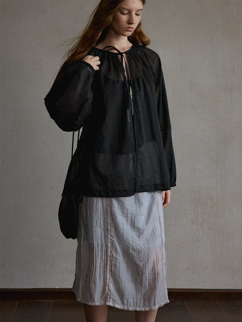 Haze Sheer Drawstring Cover-Up