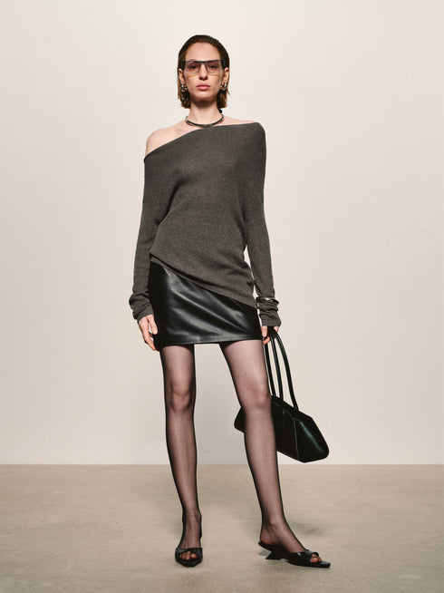 Square Leather Mule