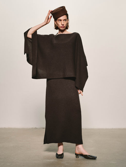 Umber Wool Cape