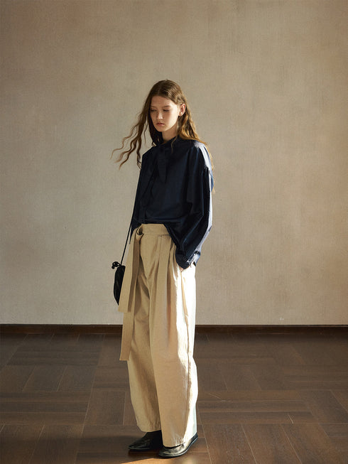 Lune Scarf-Collar Shirt