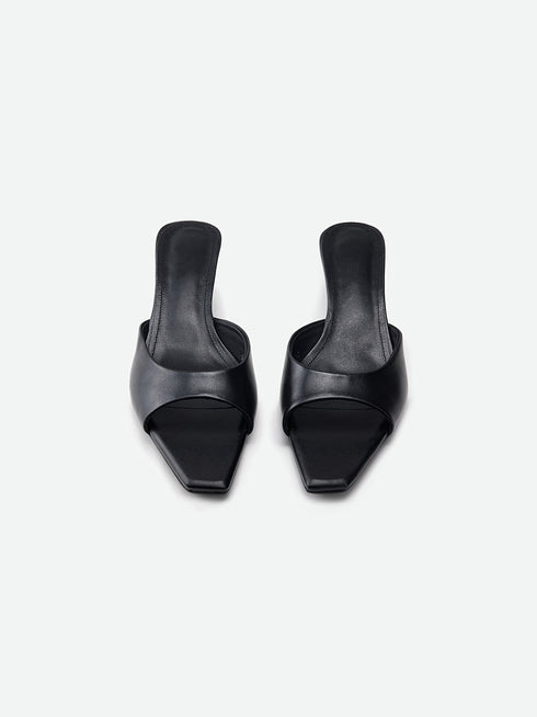 Square Leather Mule