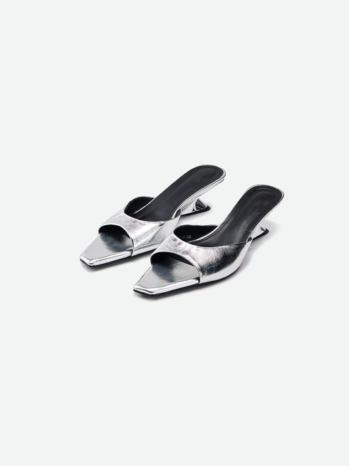 Square Leather Mule
