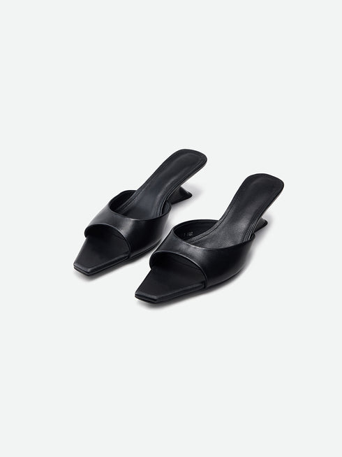 Square Leather Mule