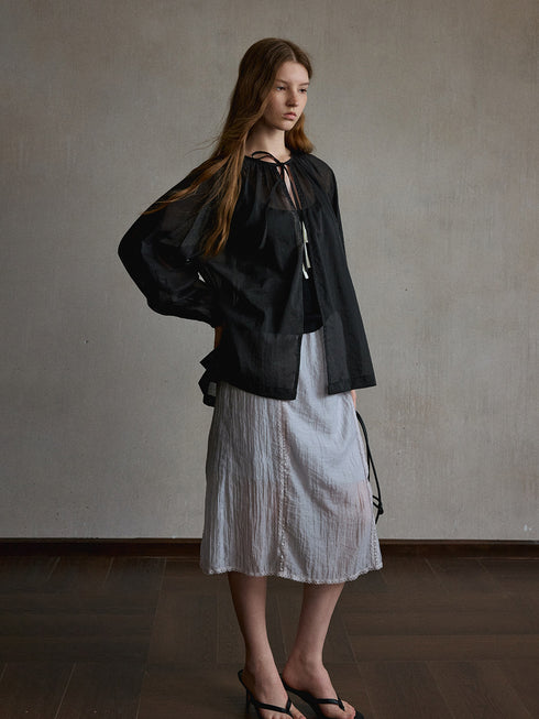 Haze Sheer Drawstring Cover-Up