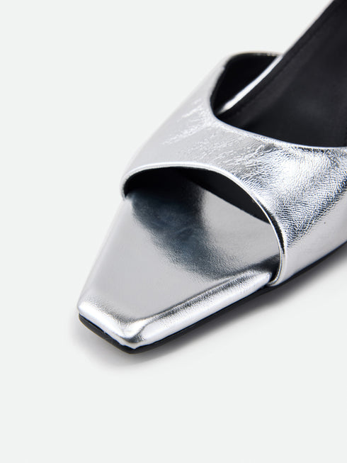 Square Leather Mule