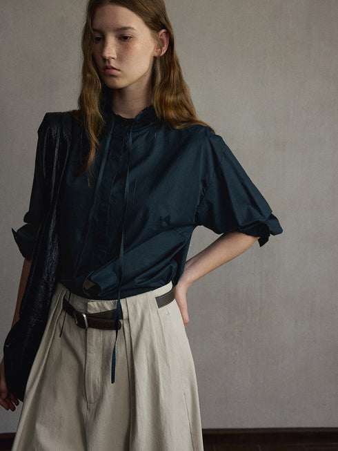 Eira Ruffle-Neck Shirt