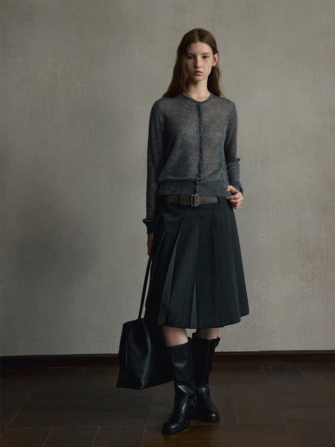 Faye Pleated Midi Skirt