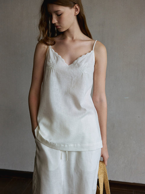 Lisse Embroidered Lyocell Cami