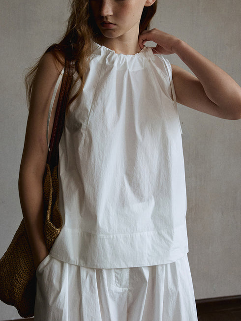 Haze Drawstring Boatneck Top