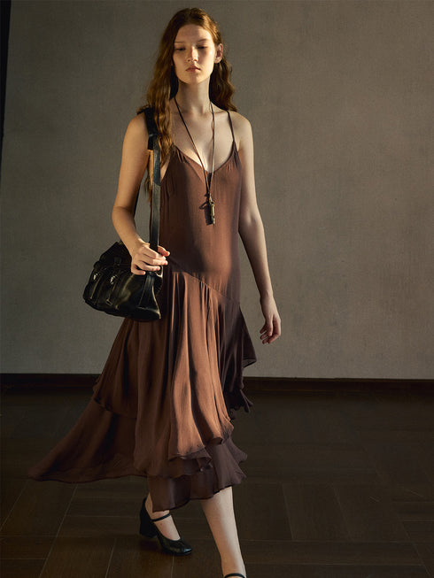 Eira Ruffled Midi Dress