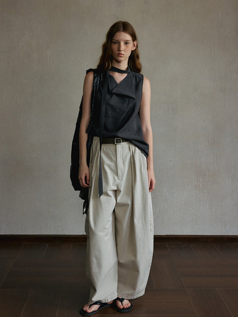 Zephyr Asymmetric Tie-Neck Top