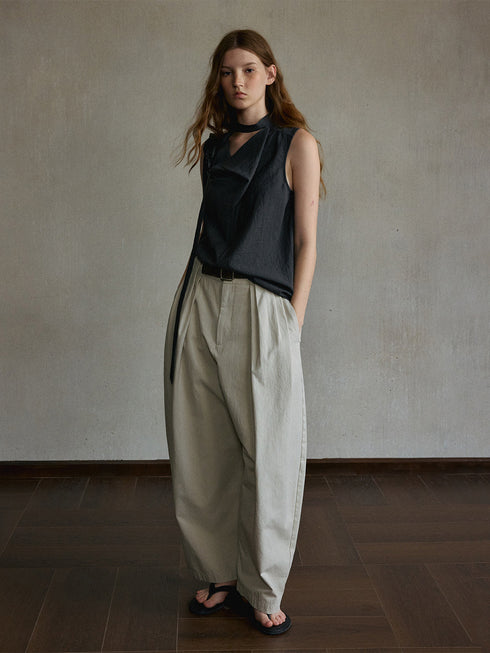 Zephyr Asymmetric Tie-Neck Top