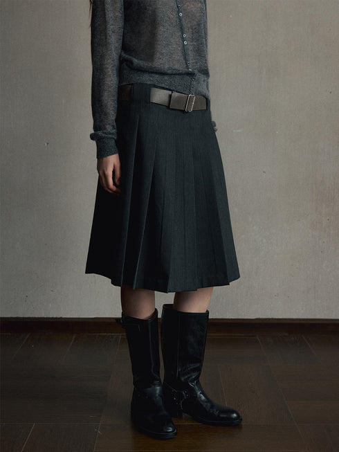 Faye Pleated Midi Skirt