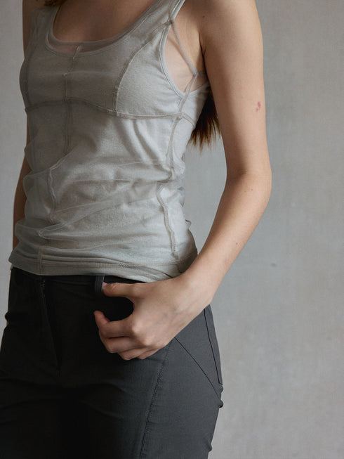 Umber Mesh Layer Cami