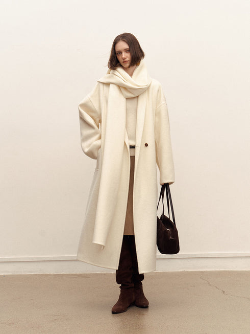 Elwen Wool Coat with Scarf