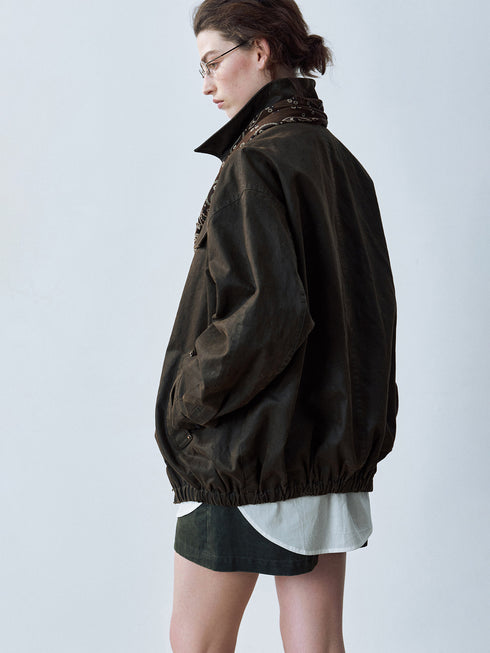 Mave Contrast-Collar Jacket