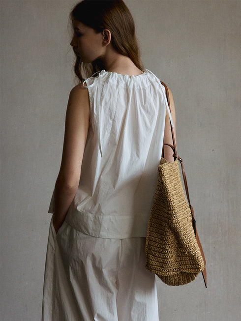 Haze Drawstring Boatneck Top