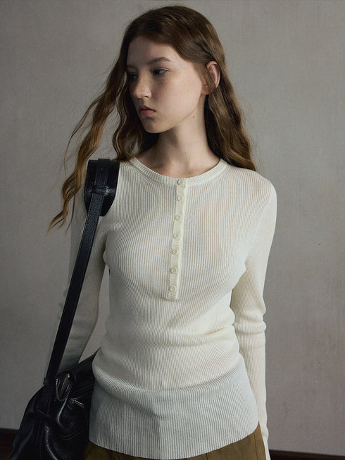 Senna Ribbed Henley Top