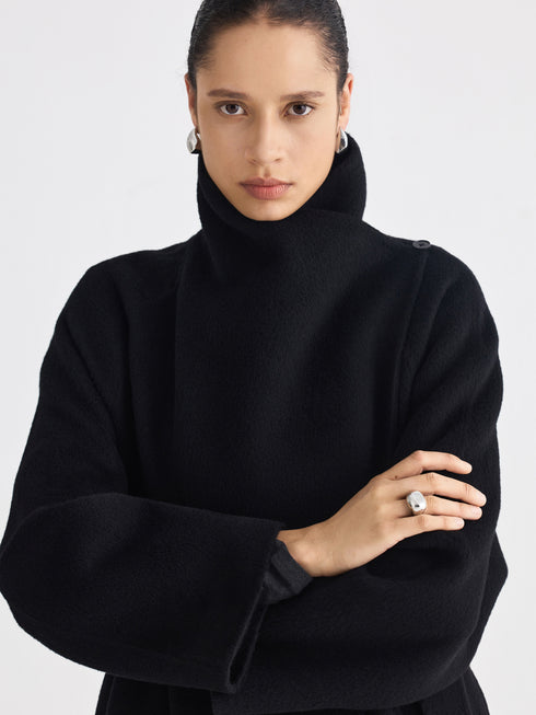 Avrel Draped Wool Coat