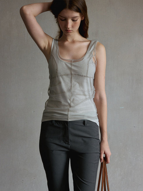 Umber Mesh Layer Cami