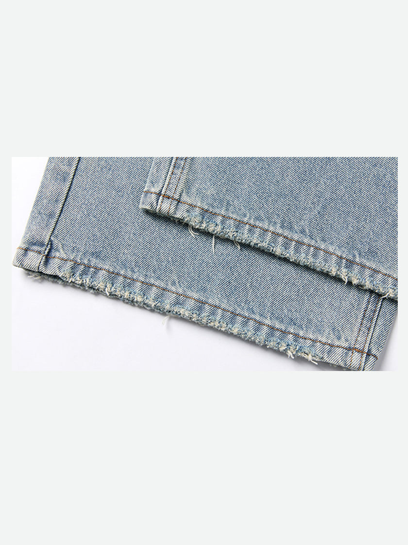 Cobalt Destroyed Wide-Leg