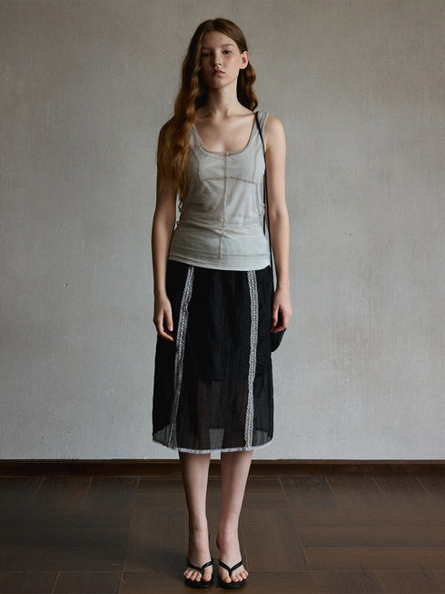 Umber Mesh Layer Cami