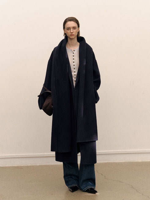 Elwen Wool Coat with Scarf