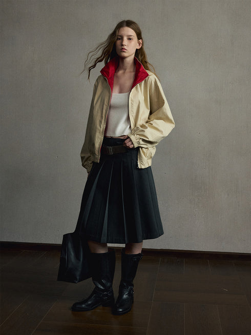 Faye Pleated Midi Skirt