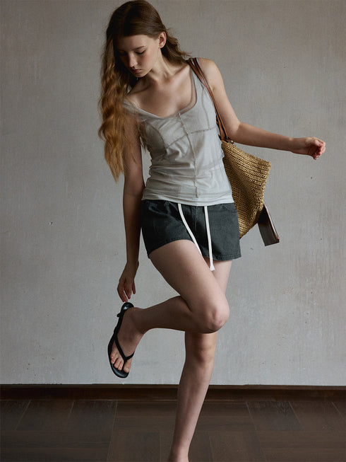 Umber Mesh Layer Cami