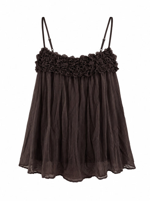 Aeri Camisole mit Rüschenbesatz und Schal