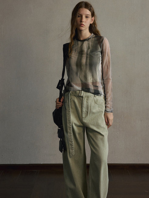 Yara Printed Mesh Top