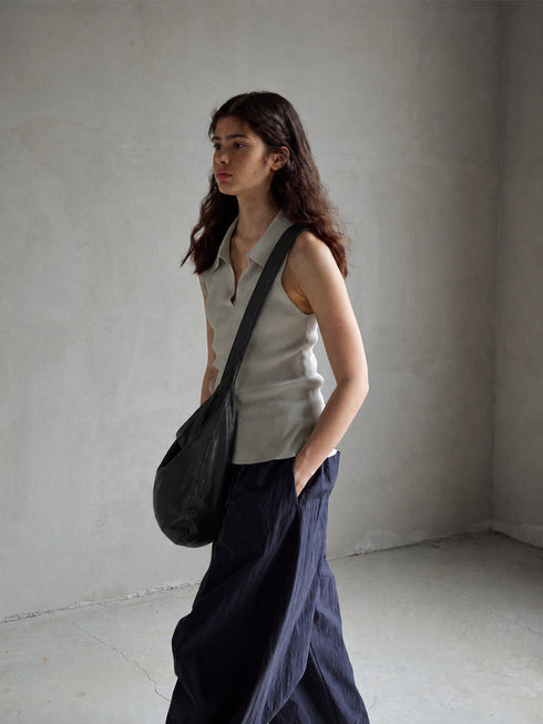 Umber Ribbed Polo Tank