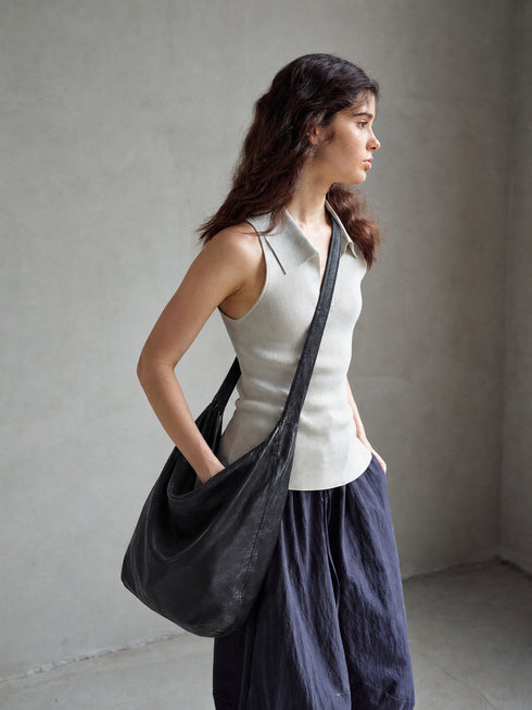 Umber Ribbed Polo Tank
