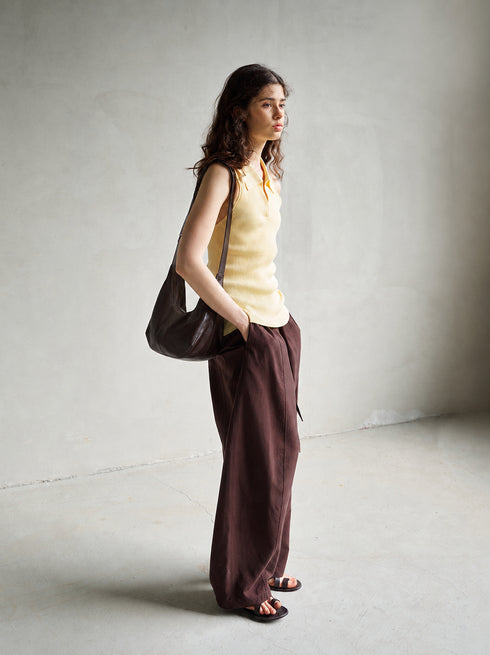 Umber Ribbed Polo Tank