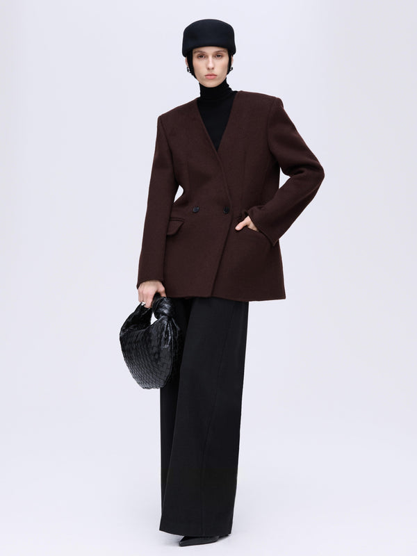 Wool Coat with Belt & Scarf