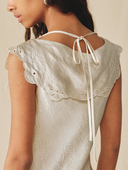 Fjord Scallop Drape Dress
