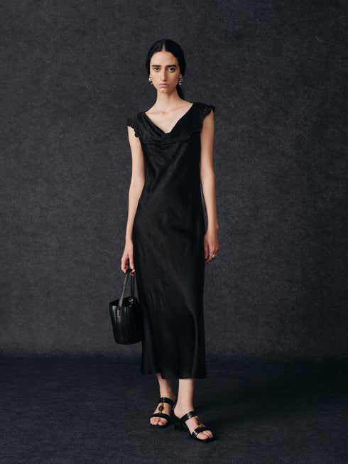 Fjord Scallop Drape Dress