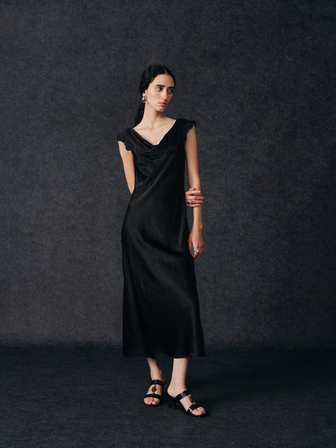 Fjord Scallop Drape Dress
