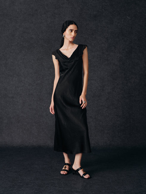 Fjord Scallop Drape Dress
