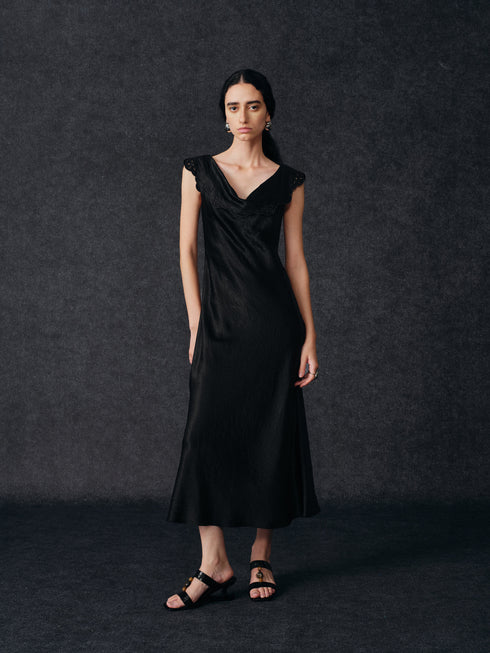 Fjord Scallop Drape Dress