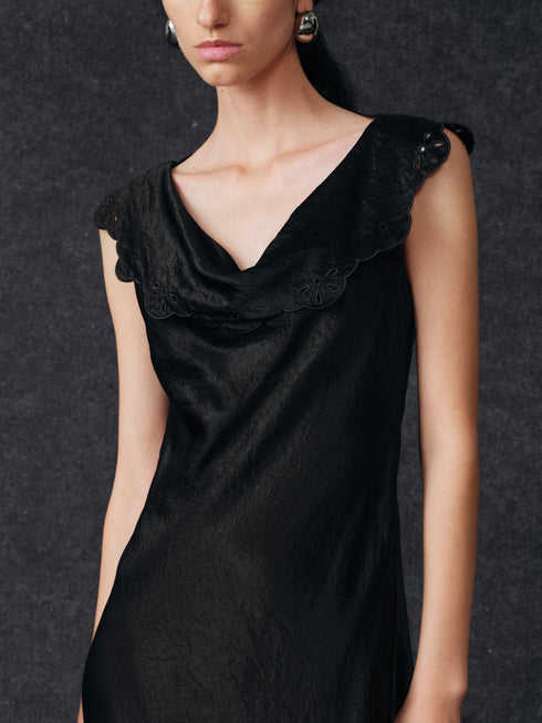 Fjord Scallop Drape Dress