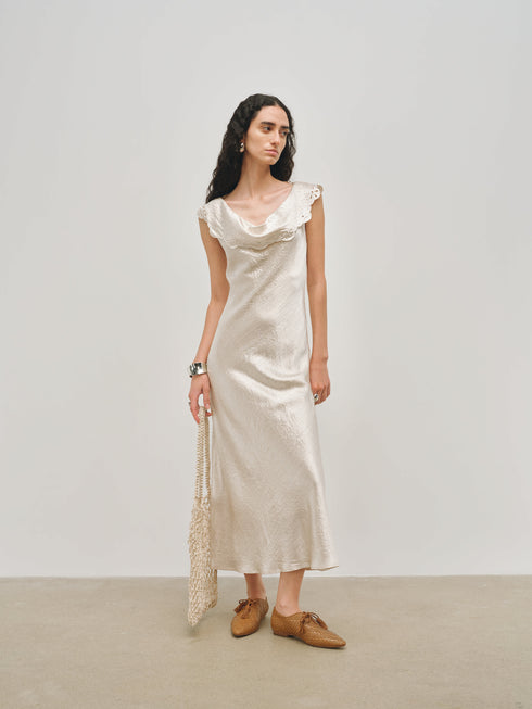 Fjord Scallop Drape Dress