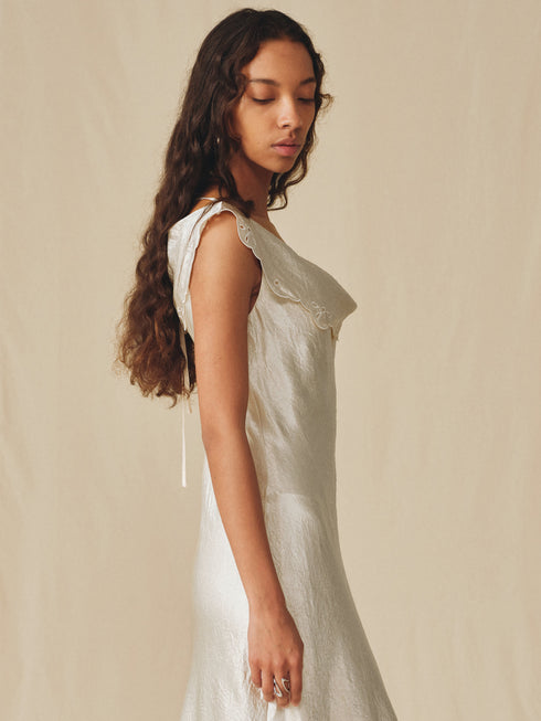Fjord Scallop Drape Dress