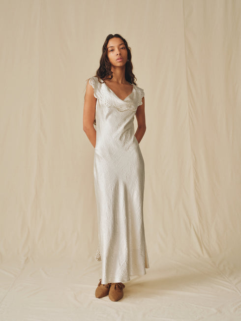 Fjord Scallop Drape Dress