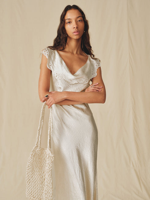 Fjord Scallop Drape Dress