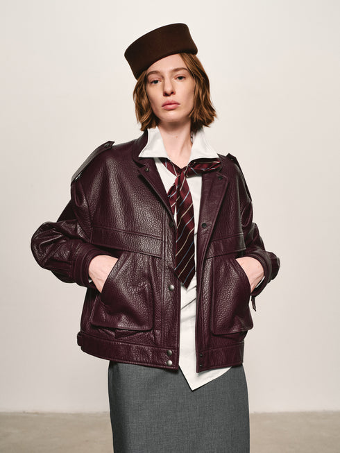 Grained Leather Jacket